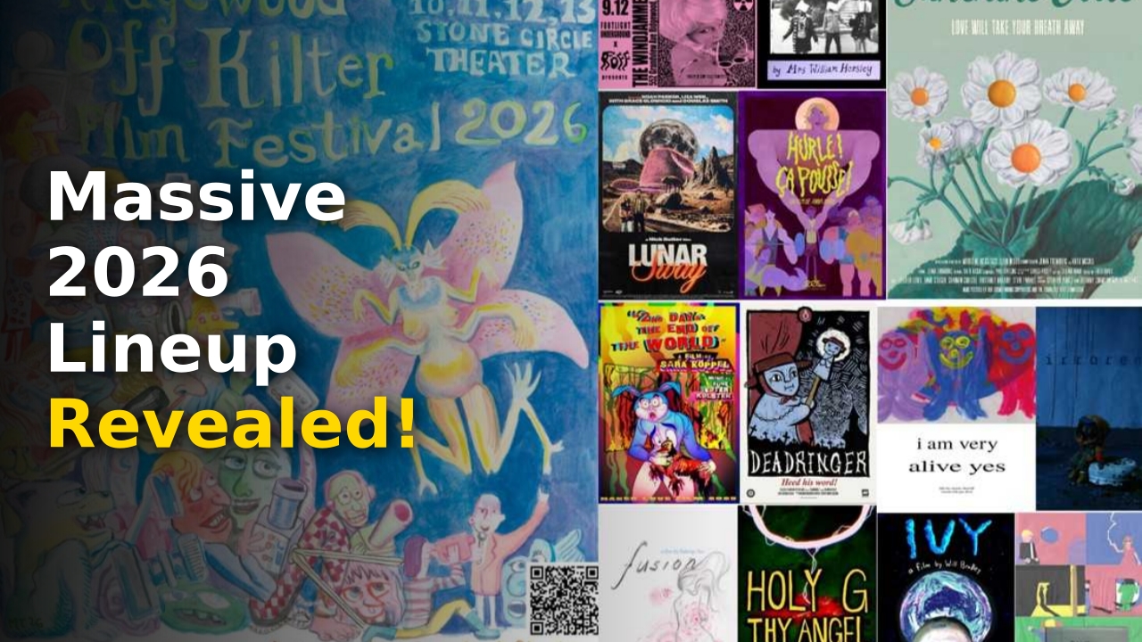 The official poster and marquee for the 2026 Ridgewood Off-Kilter Film Festival in Queens