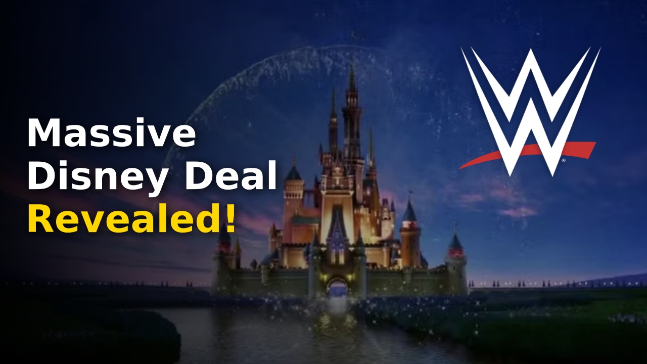 The official WWE logo next to the Disney branding for 2027 collaboration