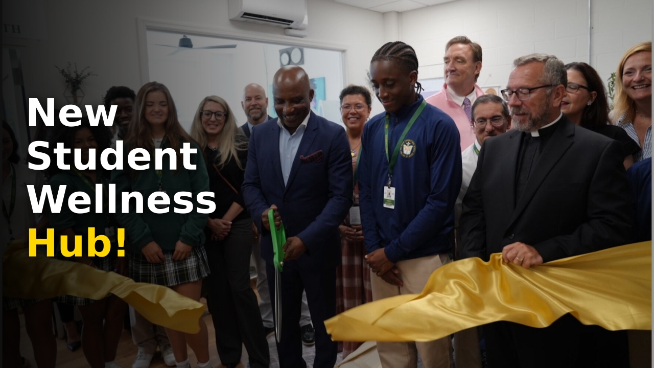 The Red Bank Catholic Wellness Room ribbon cutting ceremony featuring school and health officials