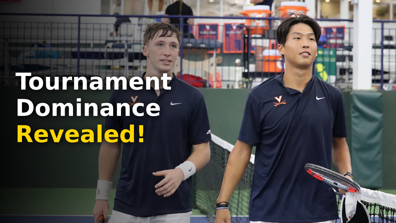 The Virginia men's tennis team during the Cavaliers Orange & Blue Classic at Boar's Head