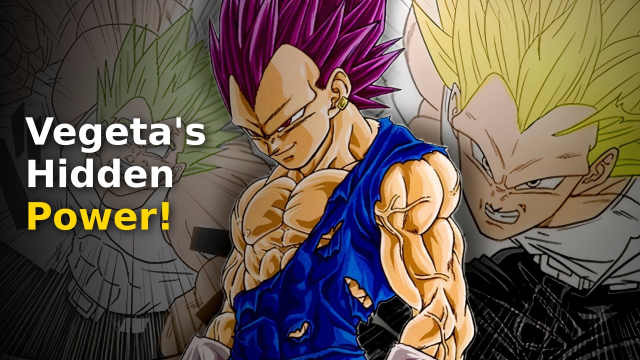 Vegeta showcasing a powerful aura in his strongest transformation state