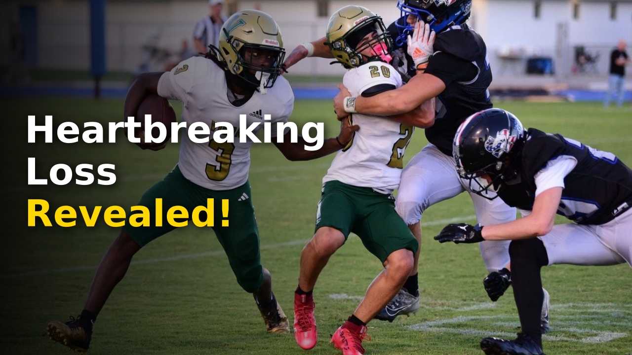 Viera Hawks Football players huddling during a timeout in 2024