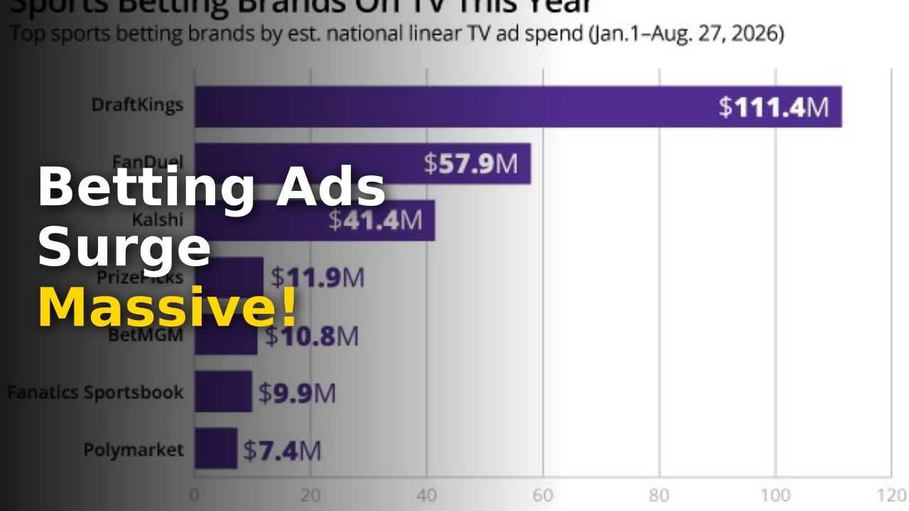 Wagering TV ad spending growth chart during major sports events
