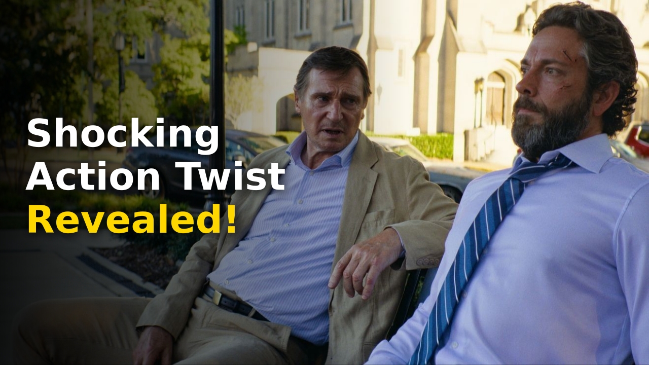 Zachary Levi and Liam Neeson in the movie The Fix 2024