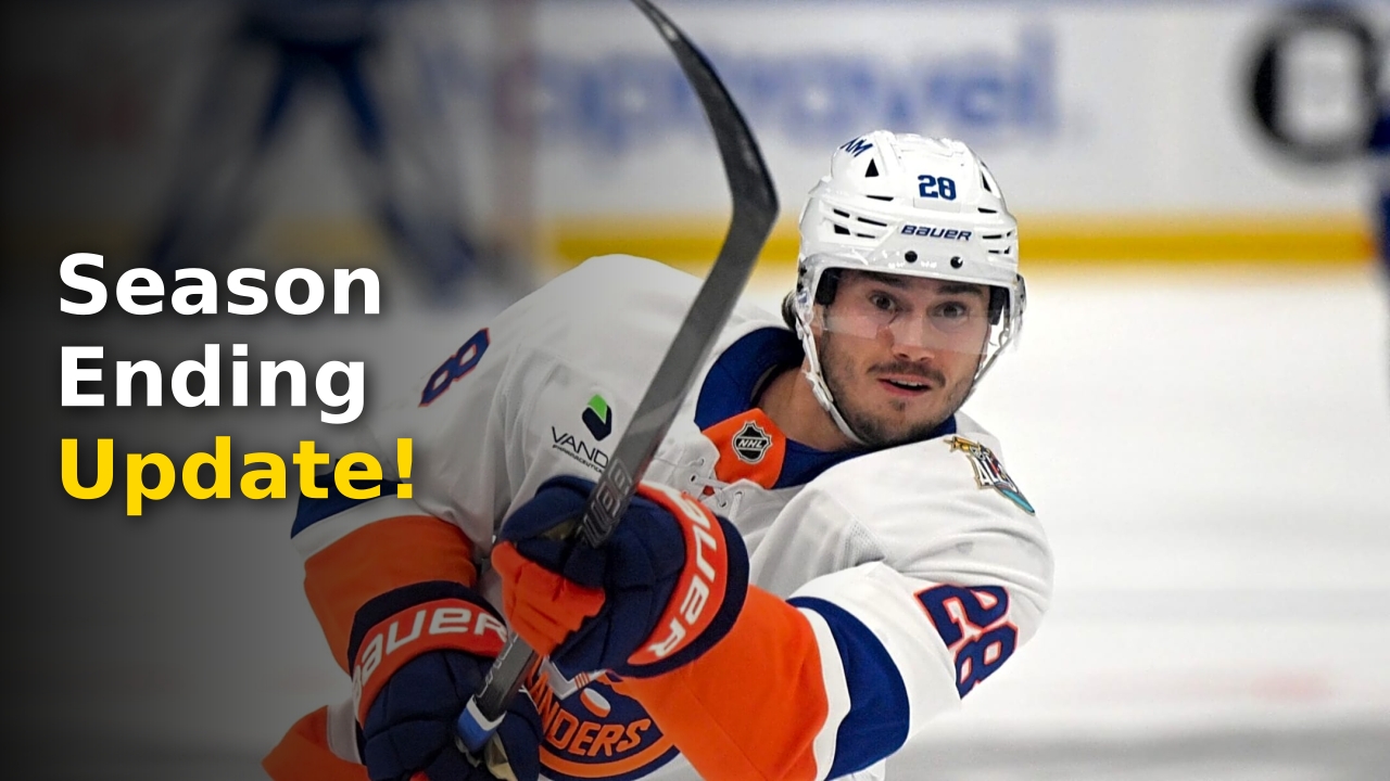 Alexander Romanov in Islanders uniform on the ice