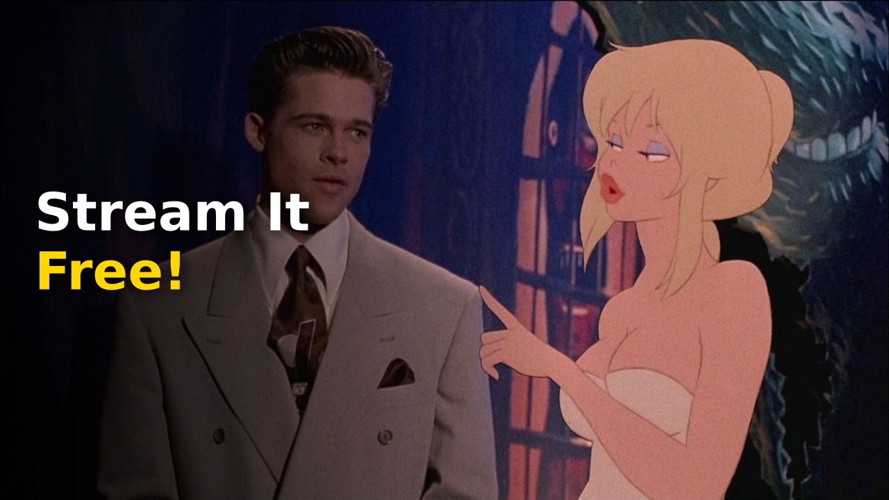 Animated femme fatale Holli Would standing beside Gabriel Byrne in Cool World streaming feature