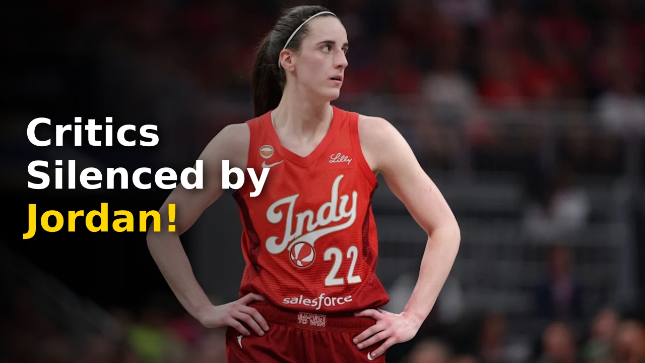 Caitlin Clark on court during a competitive WNBA game