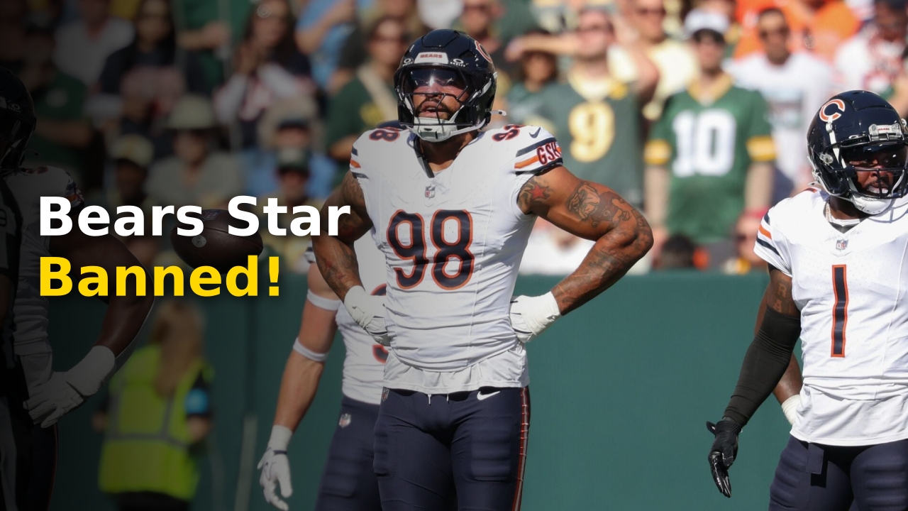 Chicago Bears defensive end Montez Sweat reacts during an NFL regular season game