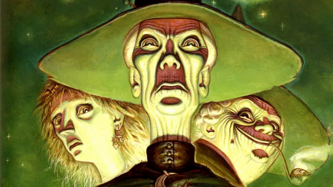 Close up of a collection of Discworld books including Terry Pratchett quotes