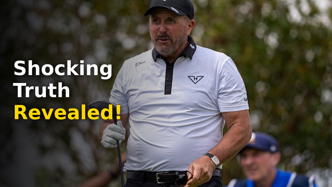 Close-up of Phil Mickelson on the golf course with Phil Mickelson treatment details