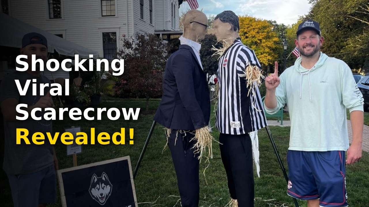 Dan Hurley Head-Butt viral moment recreated as a Halloween scarecrow in Connecticut