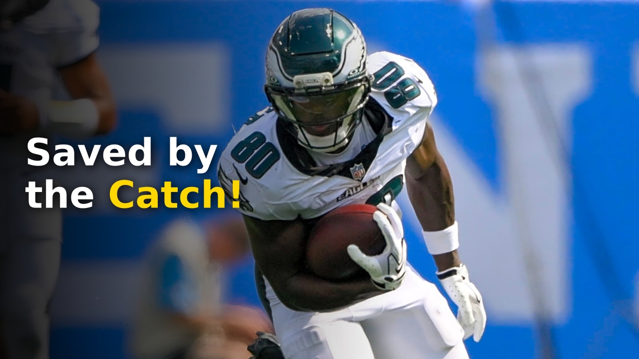 Darius Cooper makes an incredible catch during the Darius Cooper Eagles TD play vs the Rams