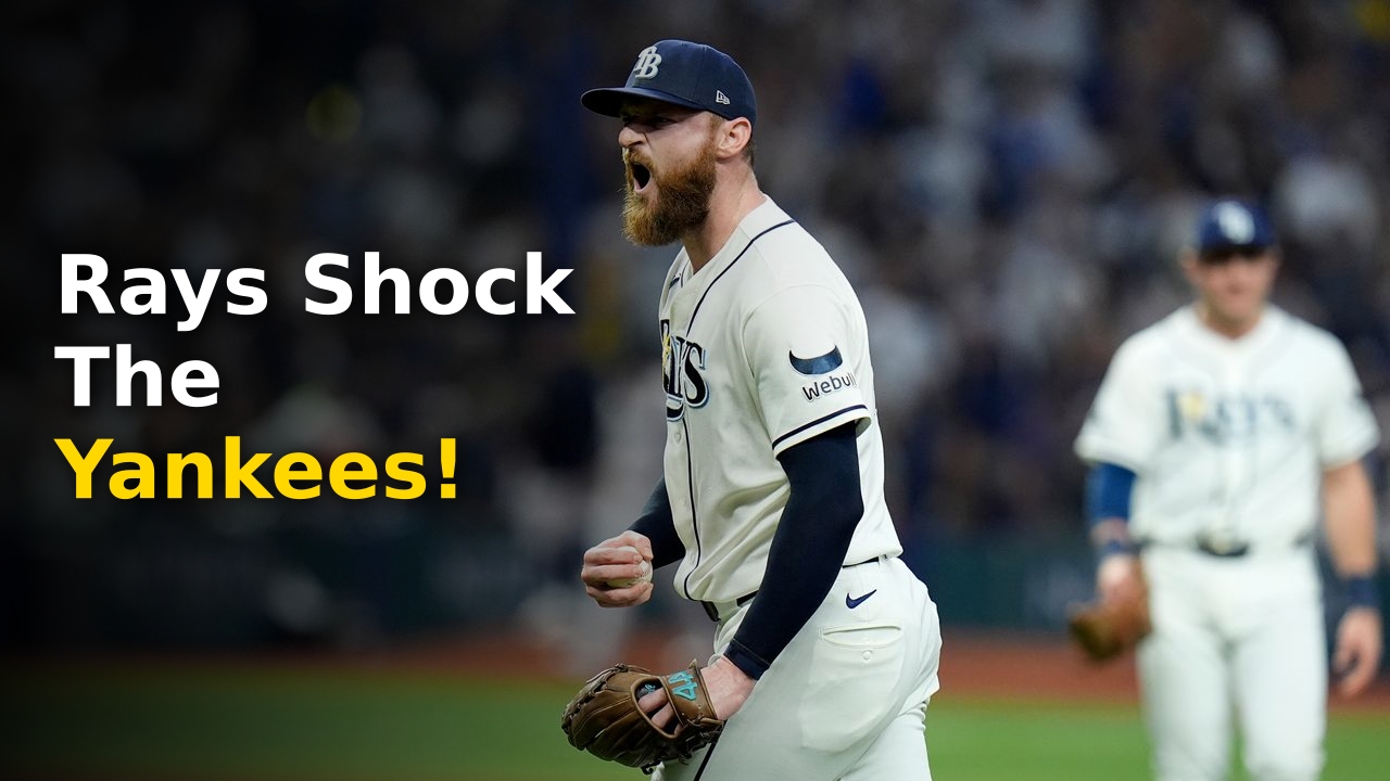Drew Rasmussen celebrating a Rays ALDS results pitching gem