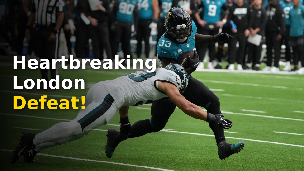 Eagles Jaguars loss 2024 highlights showing the team disappointed in London