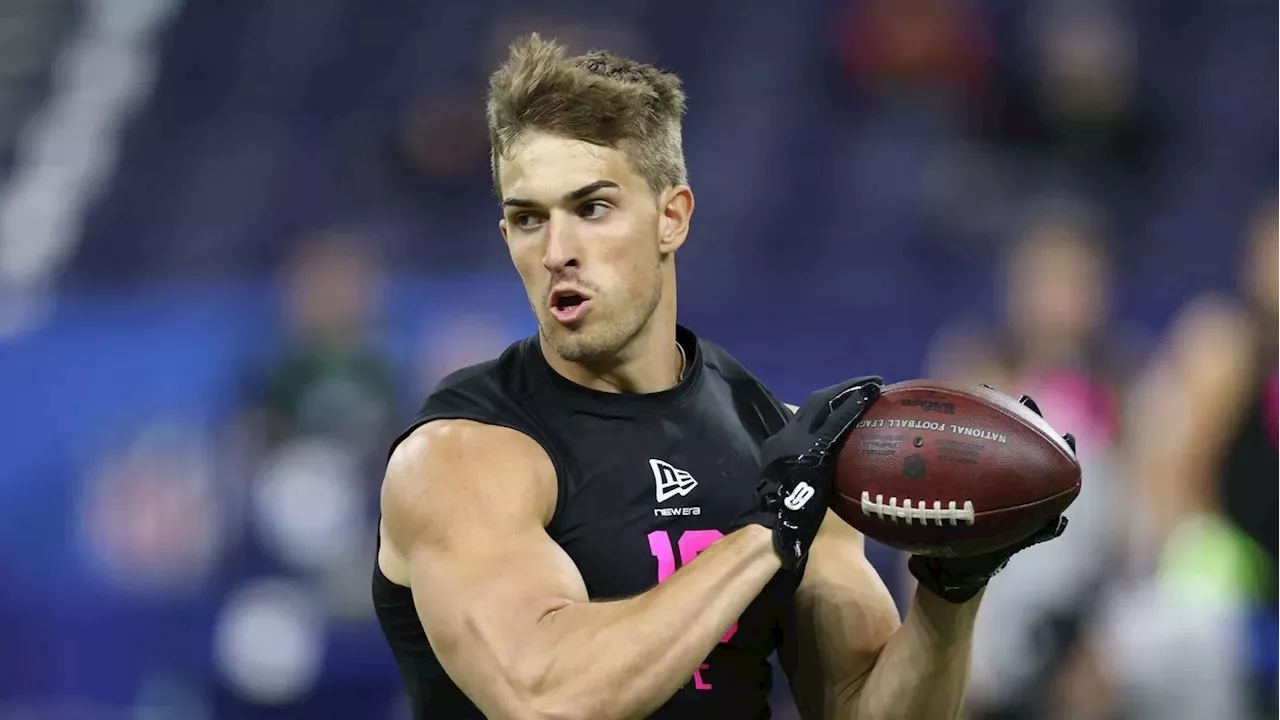 Eli Raridon participating in NFL professional development drills