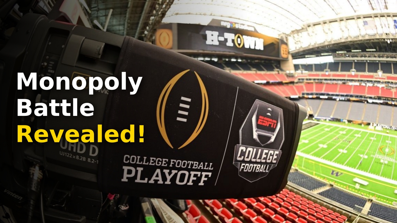 ESPN CFP Exclusive Rights broadcasting booth during a major college football game
