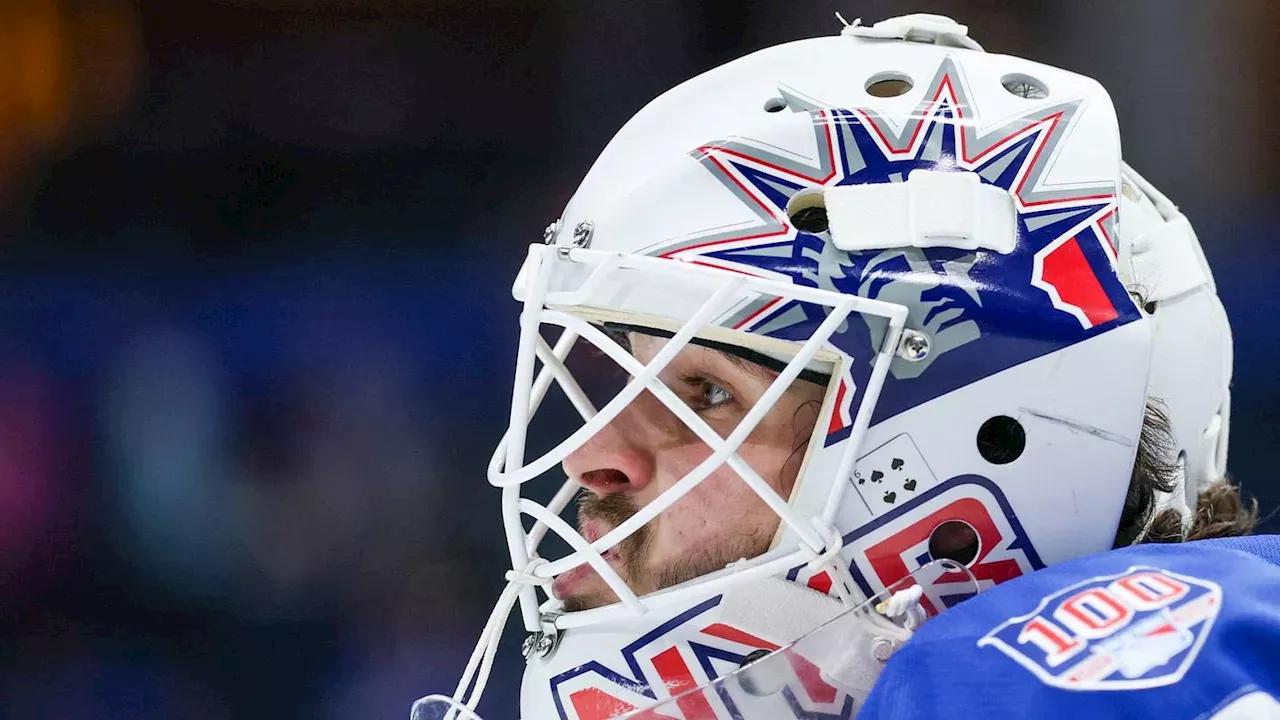 Igor Shesterkin of the New York Rangers looking focused during 2026 NHL season