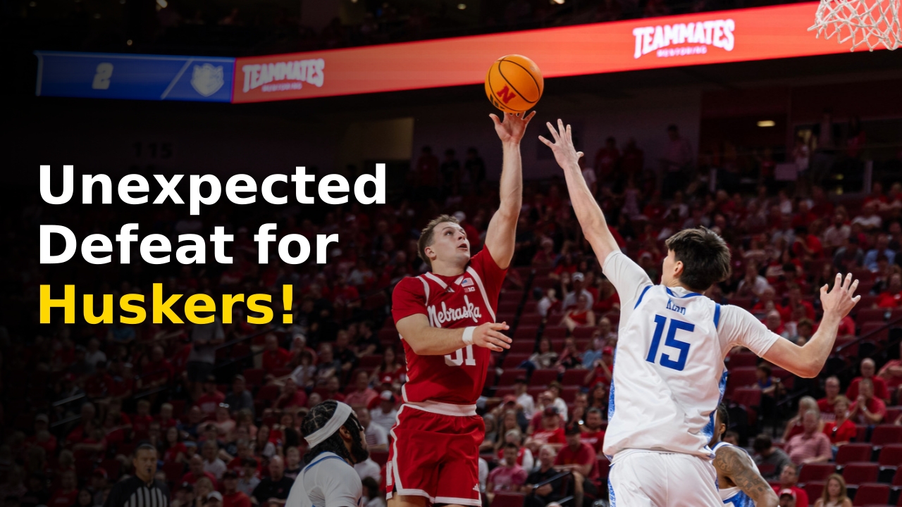 Jacob Lanier in action during the Huskers fall in exhibition opener at Pinnacle Bank Arena