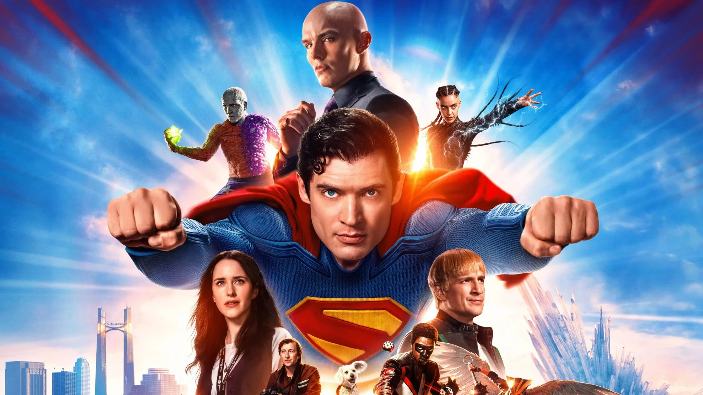 James Gunn and Superman logo representing the DCU Reboot 2025 under Paramount
