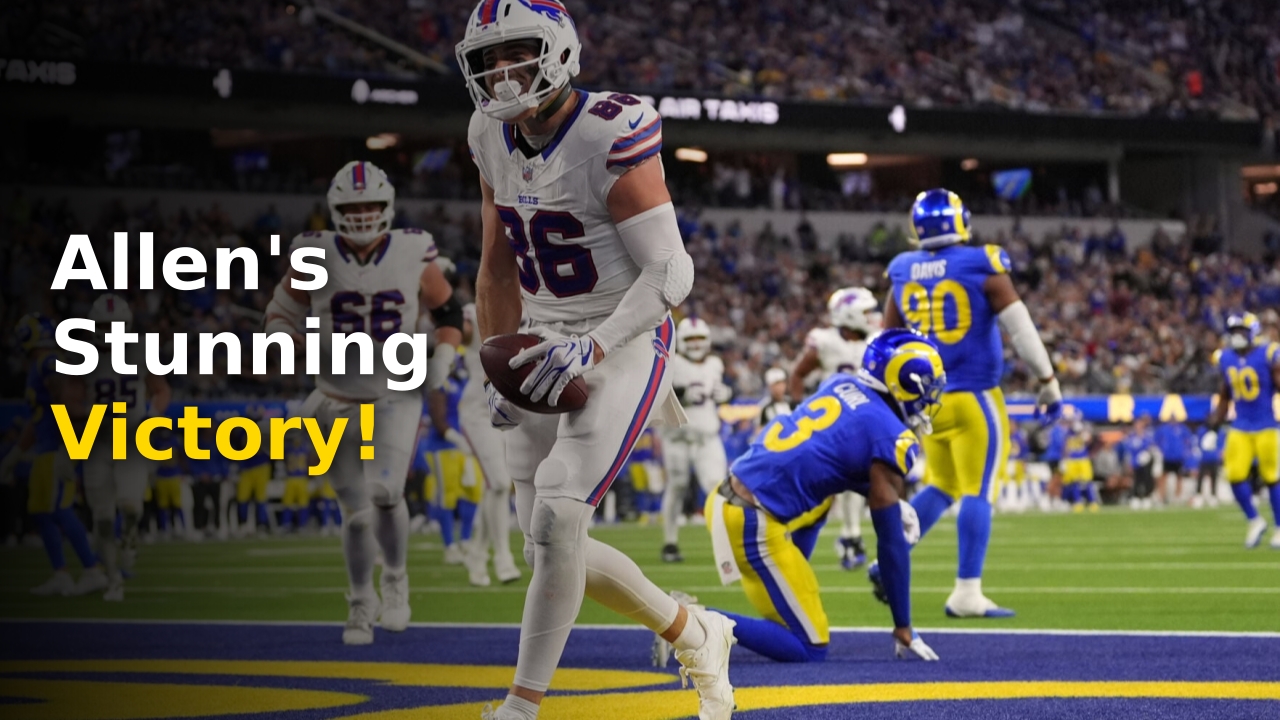 Josh Allen leading the Buffalo Bills offense in the Bills vs Rams 2024 results