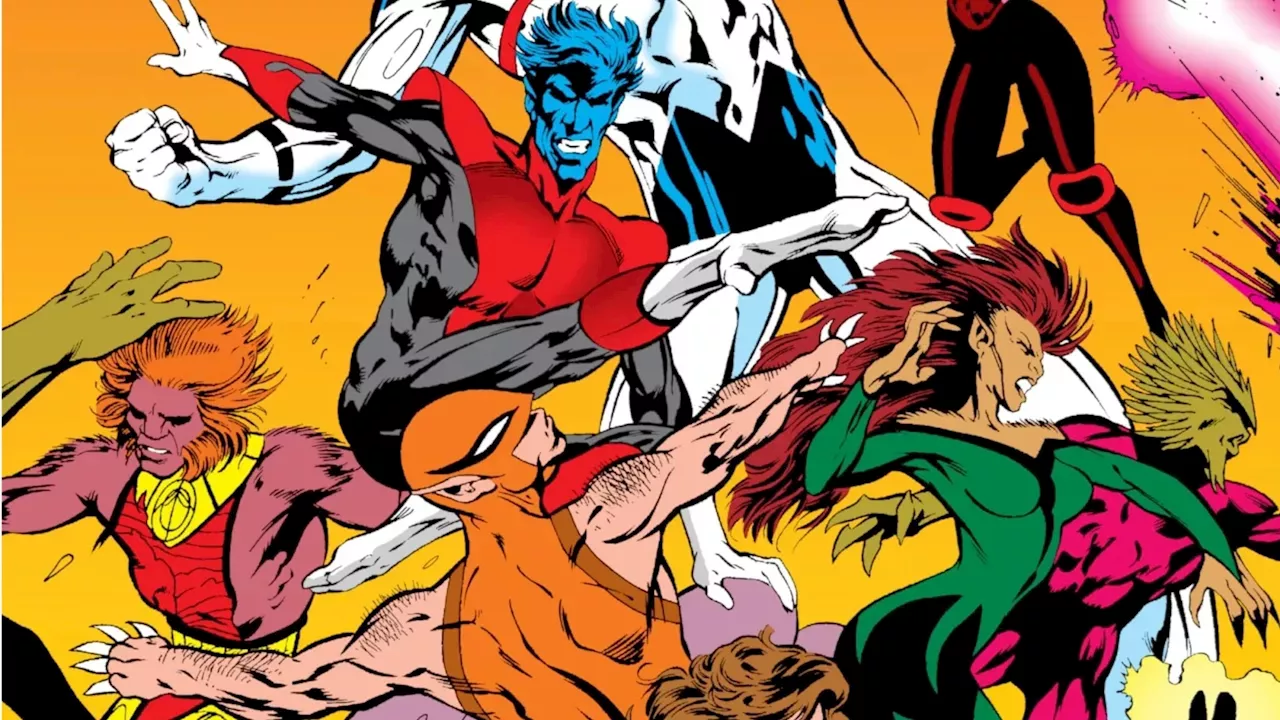 Marvel Excalibur original lineup posing in dynamic comic artwork