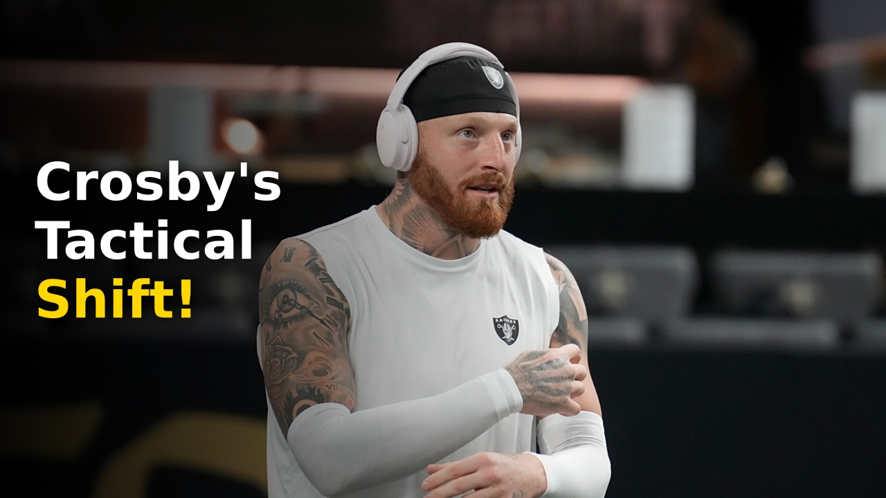 Maxx Crosby focused on the sideline during a 2026 Raiders game
