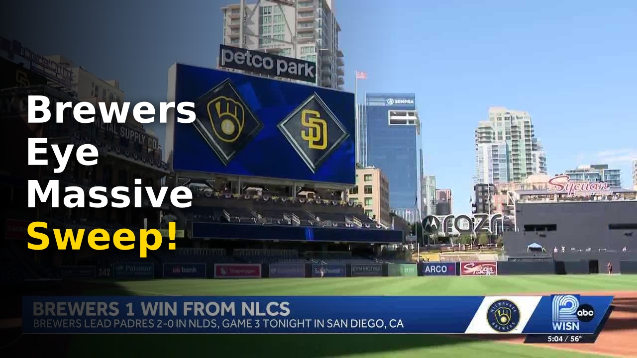 Milwaukee Brewers players celebrating on the field during Brewers vs Padres Game 3