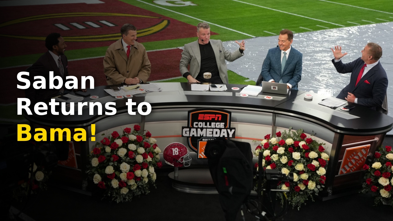 Nick Saban on the College GameDay Week 6 set in Tuscaloosa Alabama 2024