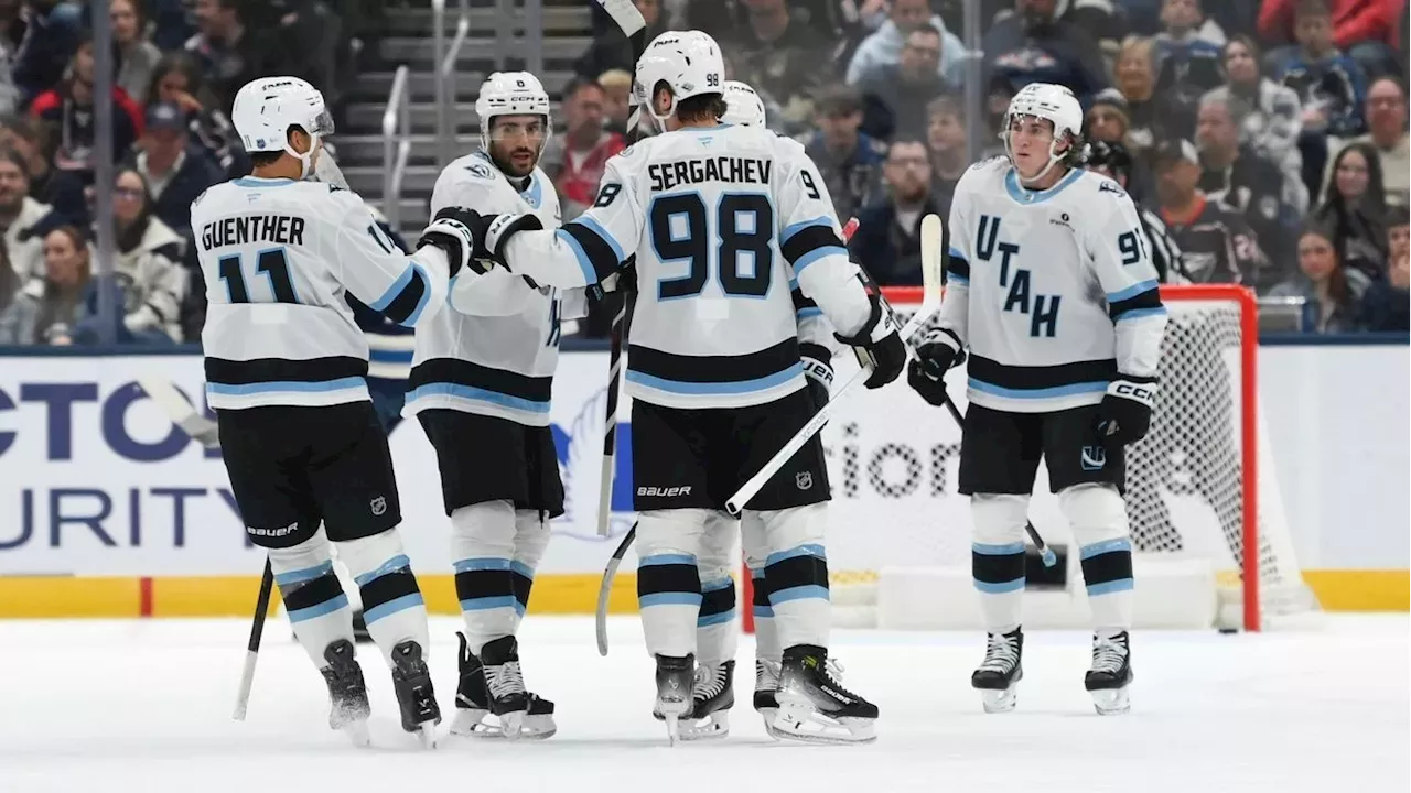 Nick Schmaltz scoring a goal to reach 500 career points in the NHL