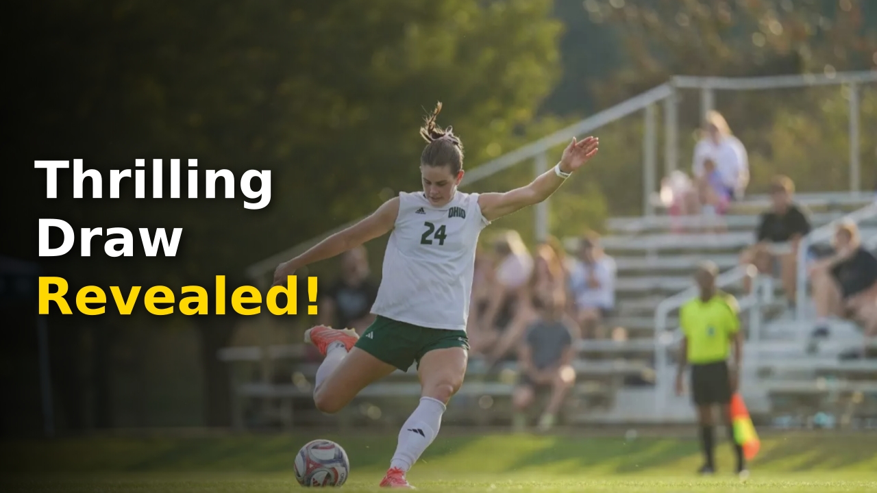 Ohio Bobcats soccer team celebrating a goal during a home match against Central Michigan
