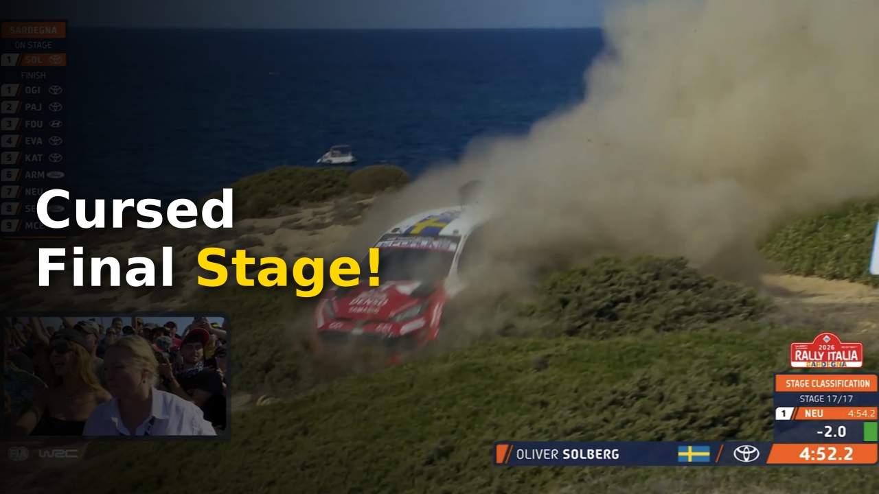 Oliver Solberg looking devastated after the Oliver Solberg Jinx 2026 in Italy