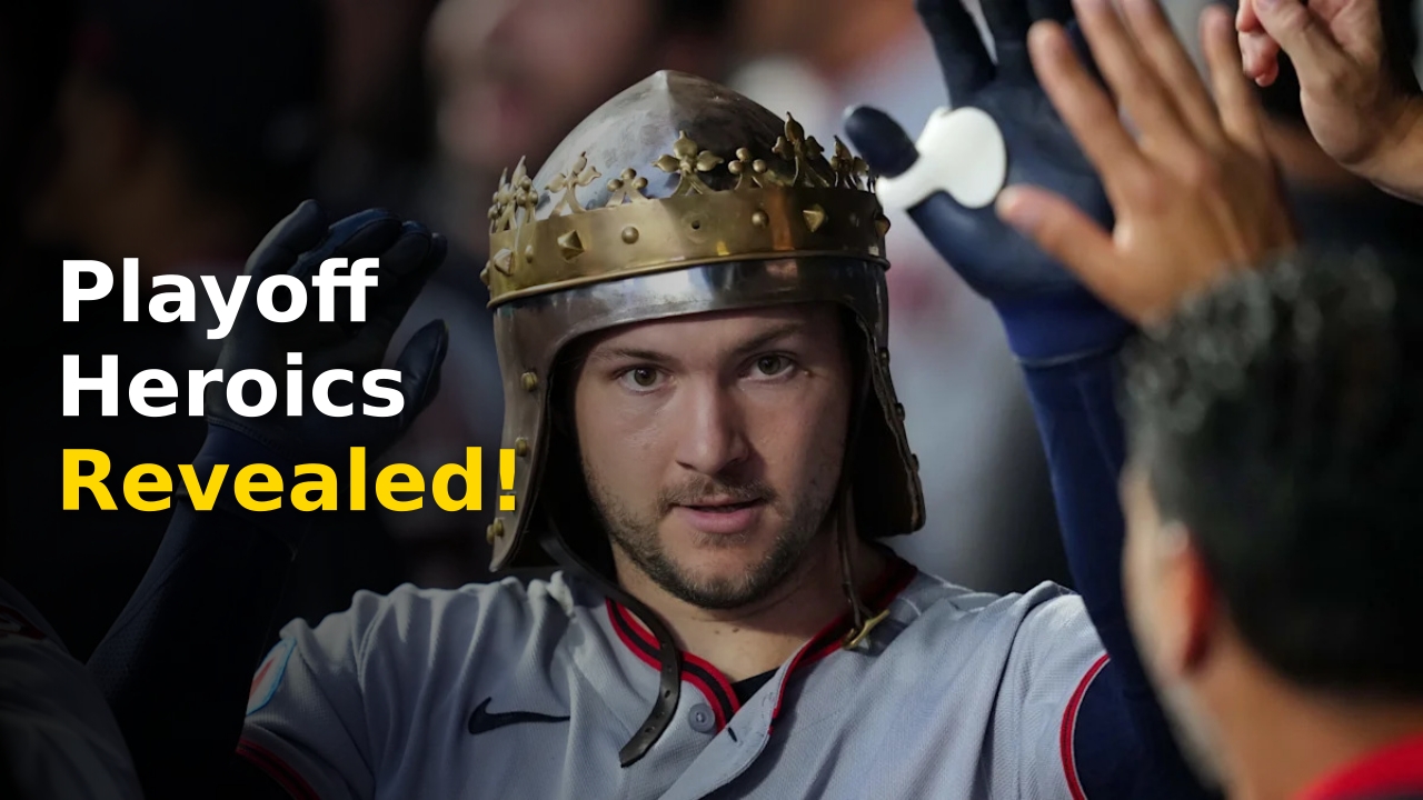 Patrick Bailey hitting a home run for the Cleveland Guardians in the 2026 MLB playoffs