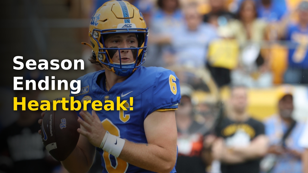 Pitt quarterback Mason Heintschel looking focused before a game during the 2024 season