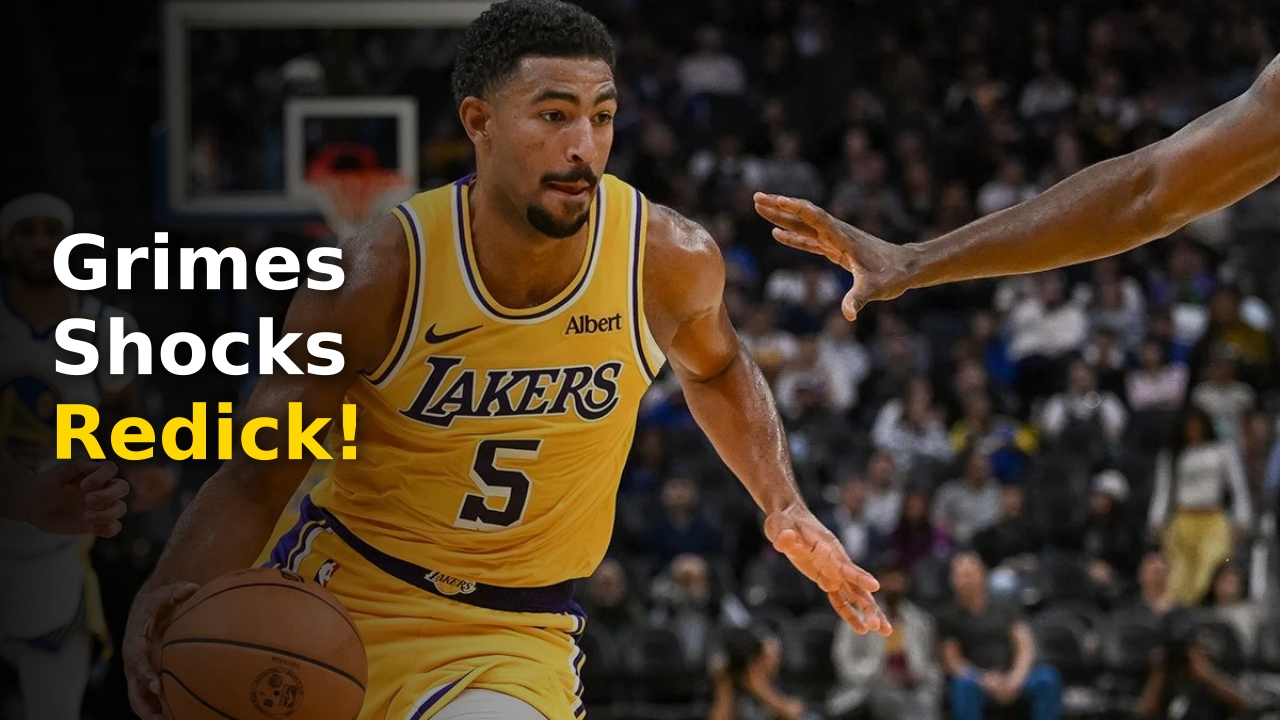 Quentin Grimes Lakers shooting a three-pointer in the 2024 NBA preseason