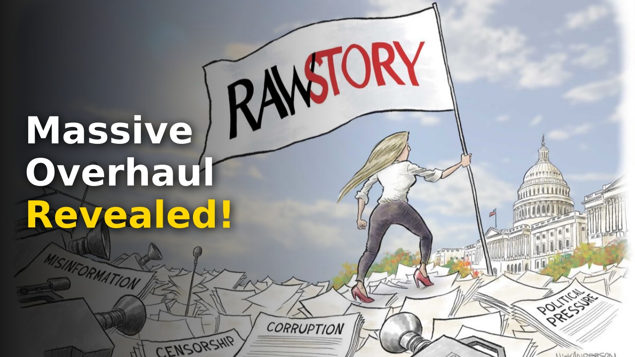Raw Story relaunch homepage showing top political investigative reports