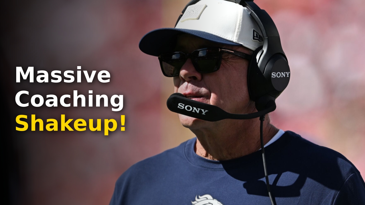 Sean Payton Play-Calling adjustments on the sideline during a 2026 Denver Broncos game