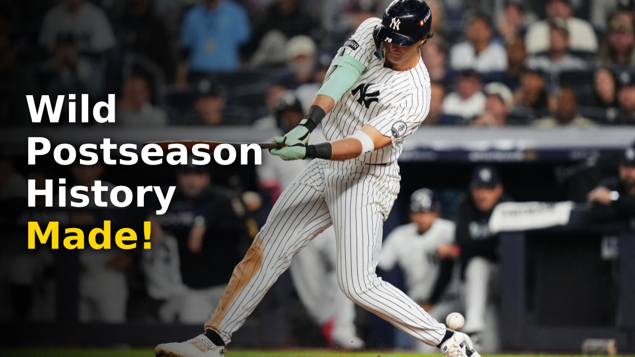 Spencer Jones strikeout sprint to first base during Yankees playoff game against Boston Red Sox