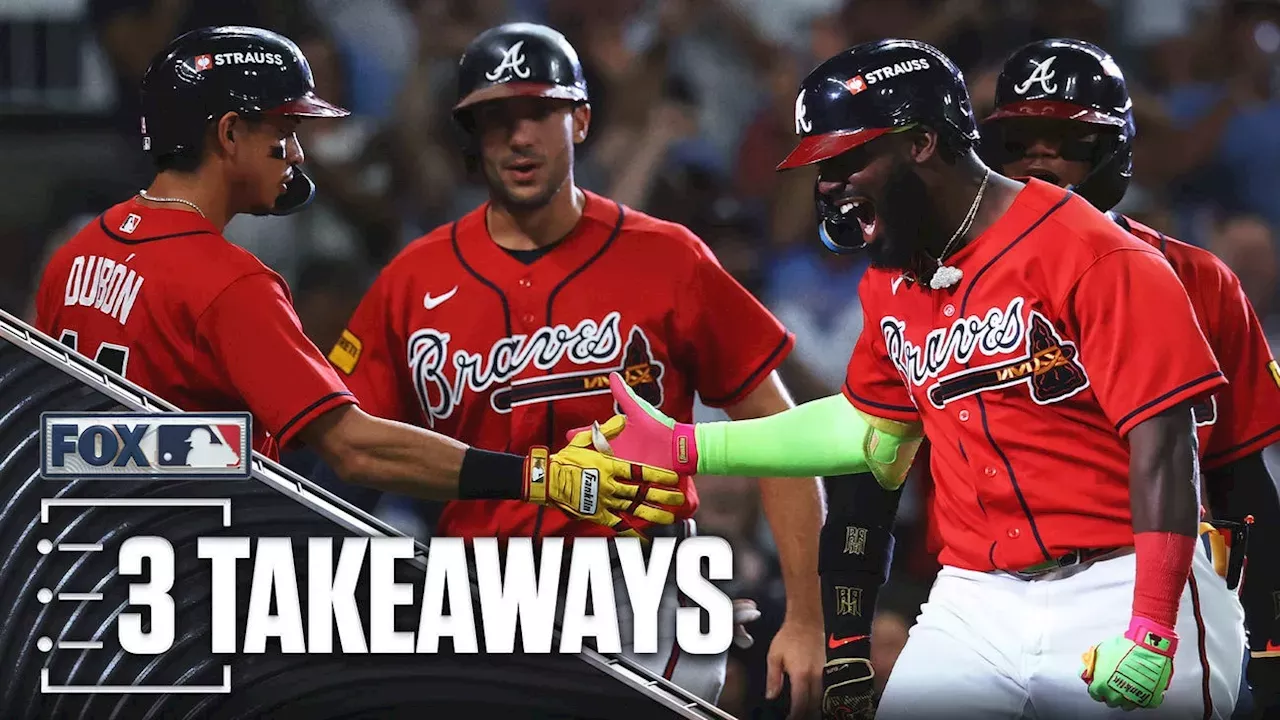 The Atlanta Braves celebrating their Wild Card win over the Philadelphia Phillies
