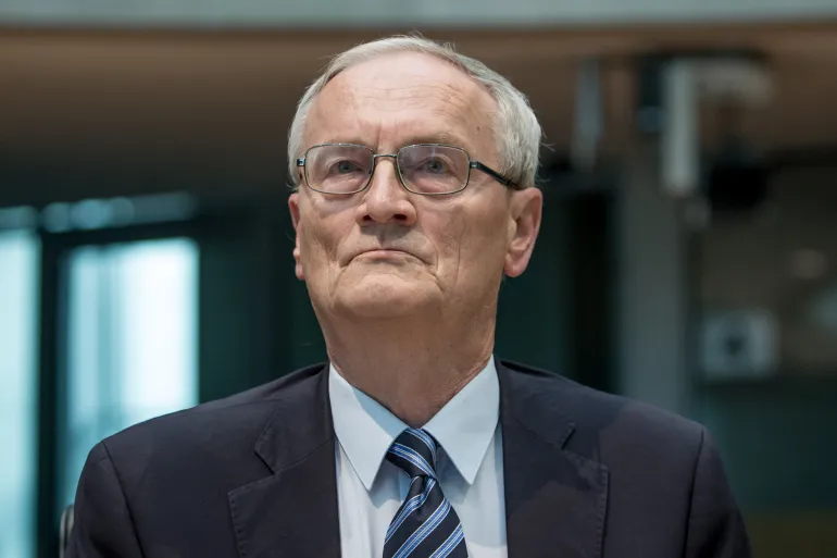 The former German intelligence chief August Hanning during a formal government appearance