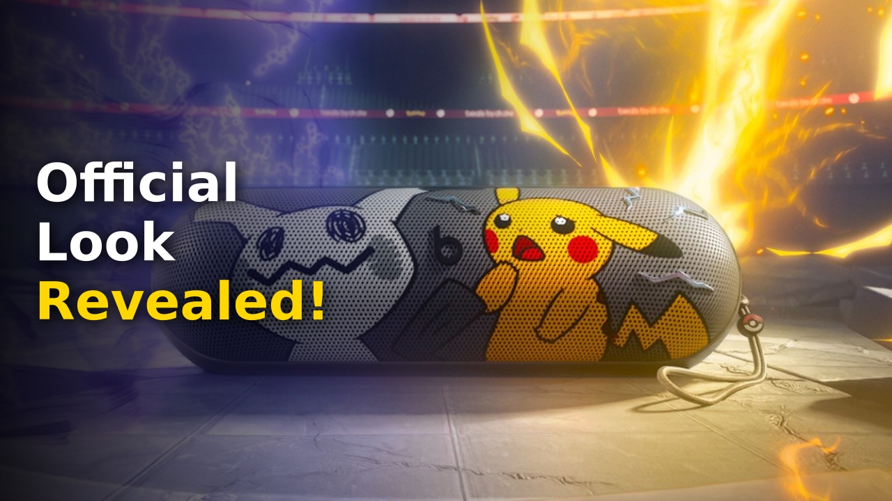 The official limited edition Pokémon x Beats Pill speaker featuring Pikachu and Mimikyu artwork