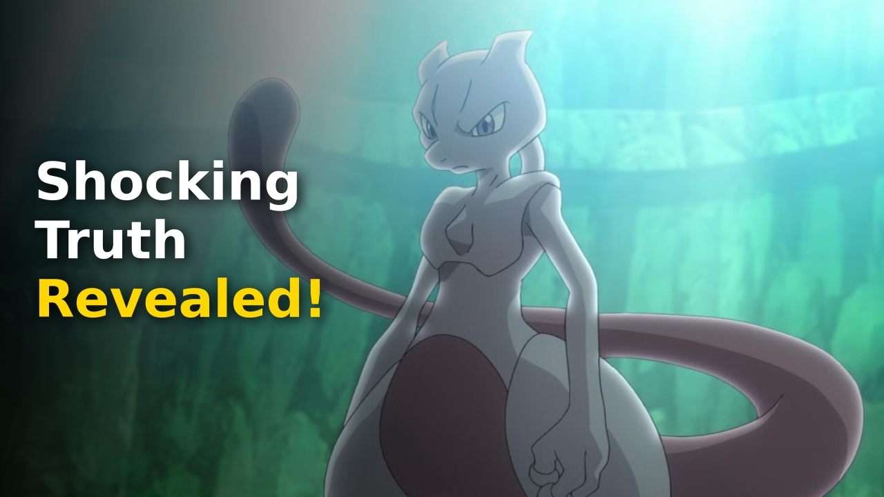 The Pokémon Mewtwo and Lucario in a Super Smash Bros battle scene