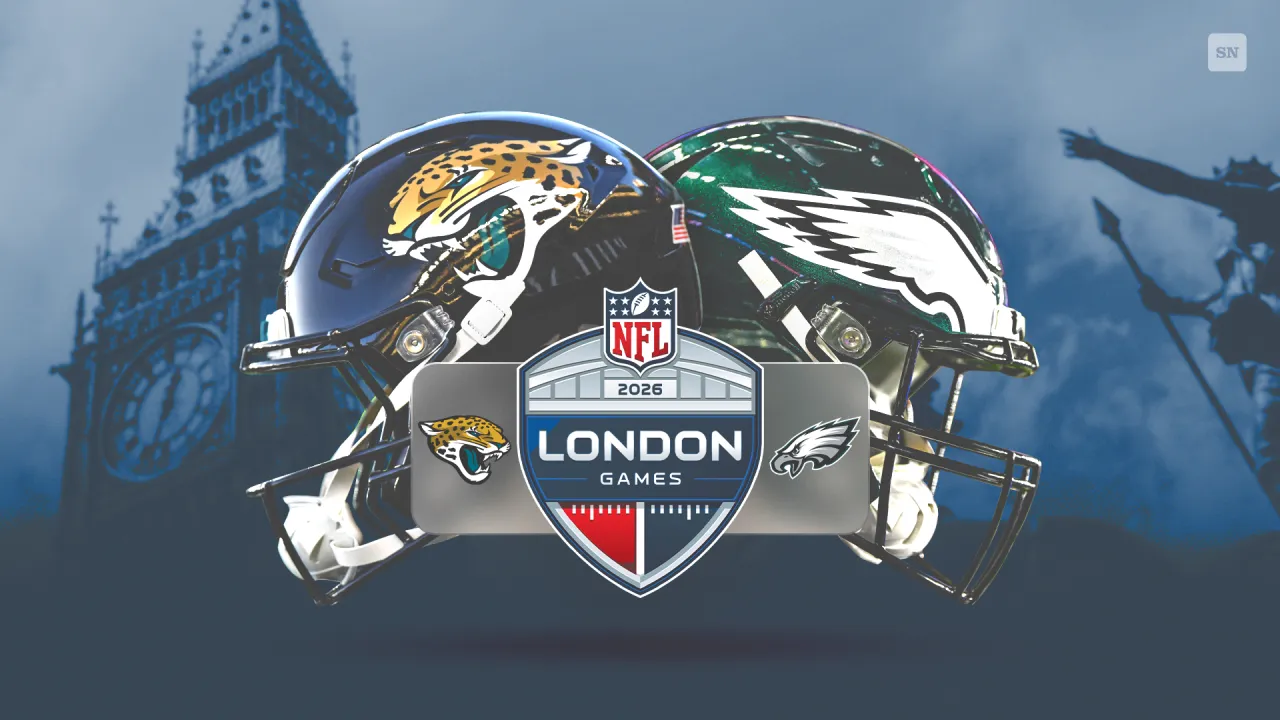 Tottenham Hotspur Stadium decorated for Eagles vs Jaguars London kickoff event