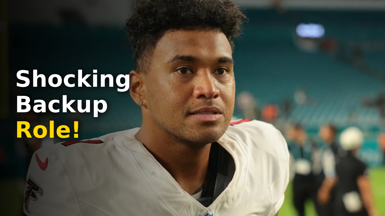 Tua Tagovailoa Backup quarterback for the Atlanta Falcons wearing red jersey during 2026 season