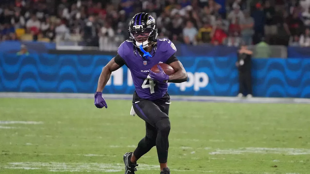 Zay Flowers warming up for the Ravens during the 2026 NFL season